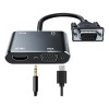Adaptador Vga A Hdmi Con Audio 3.5 Mm Y Usb, Para Pc, Laptop