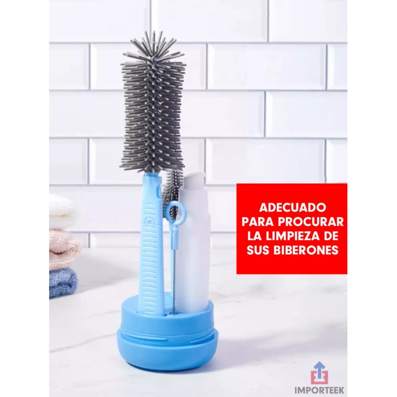 Importeek Cepillos Limpieza Lava Botellas Termos Biberones Cilindros