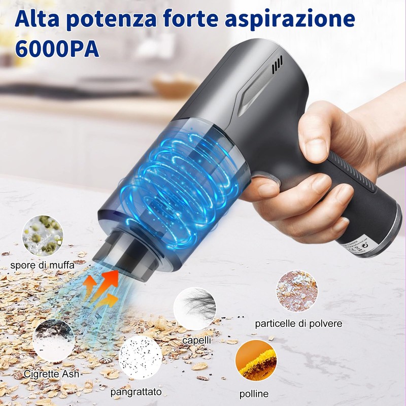 TENGWUDZ Handstaubsauger Kabellos, Mini-Autostaubsauger,