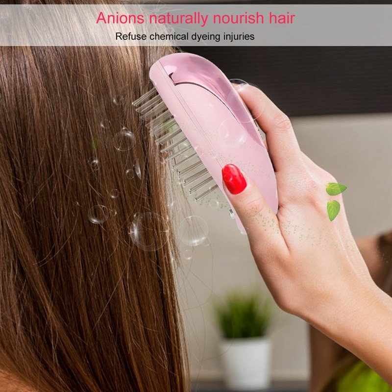 Portable Electric Ionic Scalp Massaging Caring Brush Vibration Massage Comb