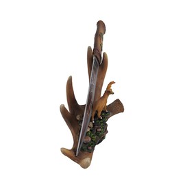 `Six Point Blade` Decorative Deer Knife with Antler Display Stand