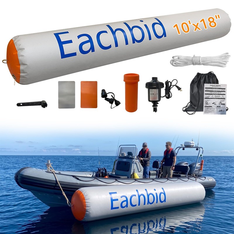 Eachbid 120”*18” Inflatable Boat Fenders for Docking, 10FT with Electric
