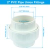 Luomorgo 2" PVC Union Pipe Fitting, 2 Pcs Socket x