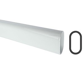 94" Long Oval Closet Rod | Heavy Duty Wardrobe Clothes Pole | Gloss White | 1 Pack