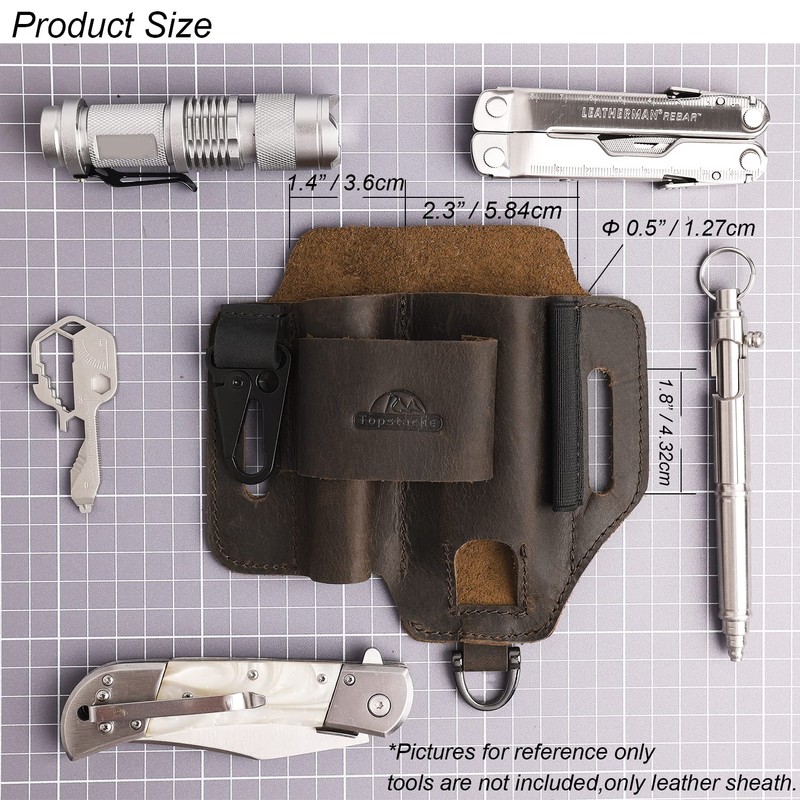 Topstache Leather Multitool Sheath,EDC Belt Organizer for Work and Daily