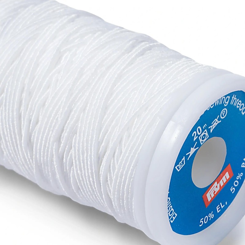 Prym Elastic Sewing Thread 0.5 mm White