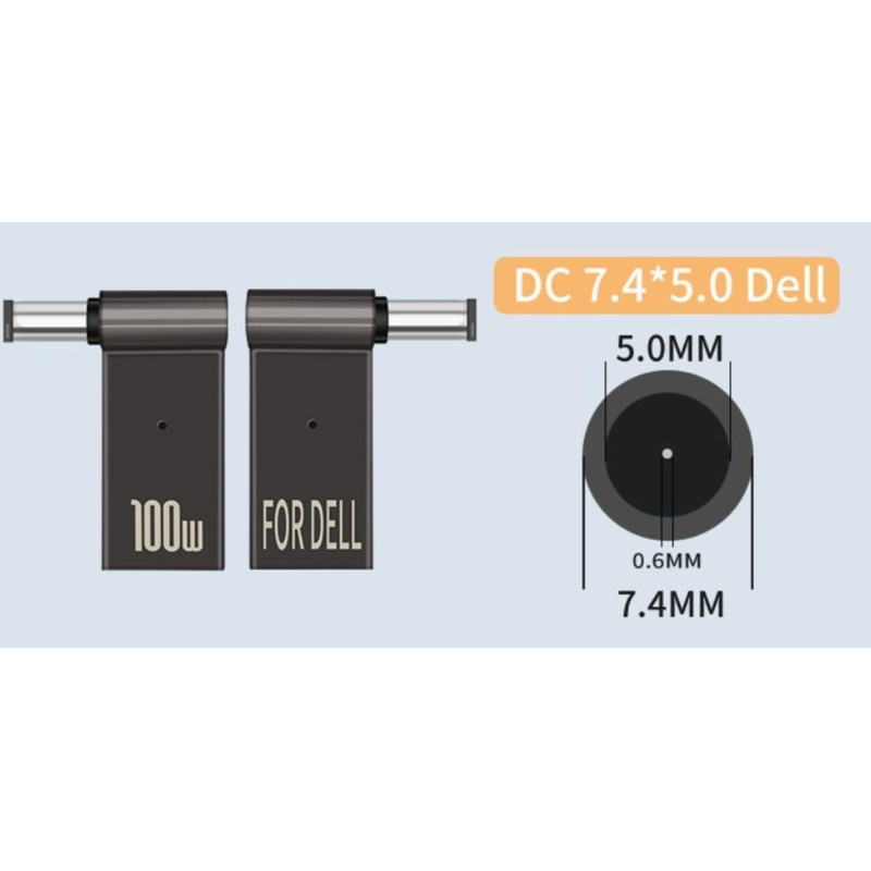 USB-C to 7.4 x 5.0 mm 100W PD Charging Adapter