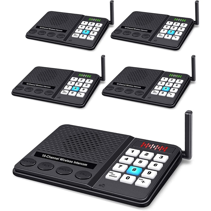 5 Pack Wireless Intercom System for Home Business - GLCONN