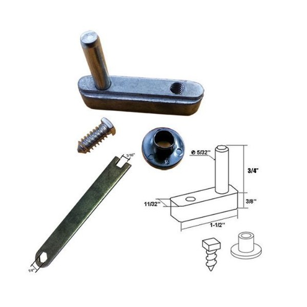 Framed Swing Shower Door Pivot Block with 3/4" Pin and Adjustment Wrench Kit