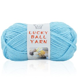 50% Wool Yarn for Crocheting and Knitting,131yds/120m Crochet Yarn for Beginners, Suitable for Sweater,Scarf,Hat(Blue)