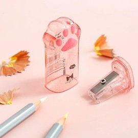 Kawaii Cat Paw Pencil Sharpener, Pink, School and Office Supplies, Student Prize