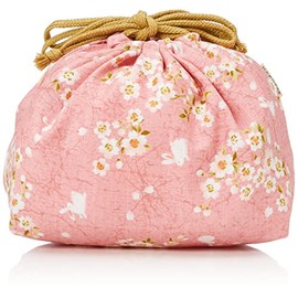 Hakoya 33616 Sakura Rabbit Drawstring Bag, Pink, Size (W x D x H): Approx. 6.7 x 3.6 x 6.3 inches (17 x 9 x 16 cm)