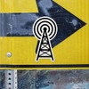 Decal Stickers of Radio Tower with Radio Waves to Broadcast