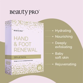 BEAUTYPRO HAND & FOOT RENEWAL SPA at Home with 2 Foot Masks & 1 Hand Mask | Packed Full of Natural Ingredients | Relaxation Gifts For Women | Skin Care & Face Care | Beauty Sets