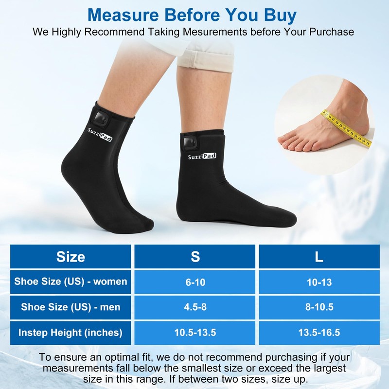 SuzziPad Cold Therapy Socks, Adjustable Ankle Ice Pack Wrap for