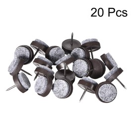 sourcing map Nail On Furniture Felt Pads Glide Chair Table Leg Protector 20mm Dia Brown 20pcs