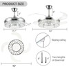 SAMPHON 42" Retractable Ceiling Fans with Lights, Crystal Chandelier Ceiling