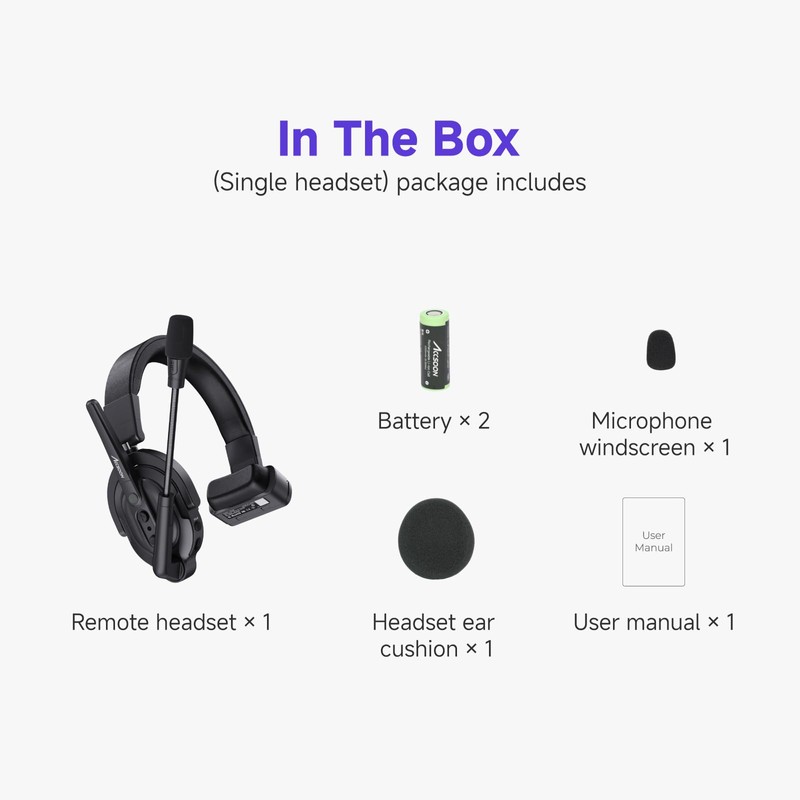 Accsoon Como Wireless Headset Intercom System,1.9GHz Full-Duplex ENC Team Communication