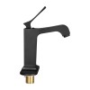 Matte Black Single Handle Kitchen Faucet with Push-Button Drain Easy-to-Use