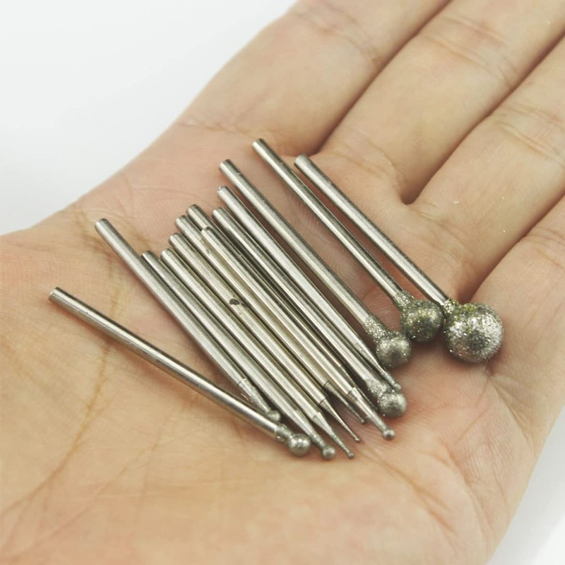 Luo ke 13 Pcs Ball Shape Diamond Burr - 3/32''