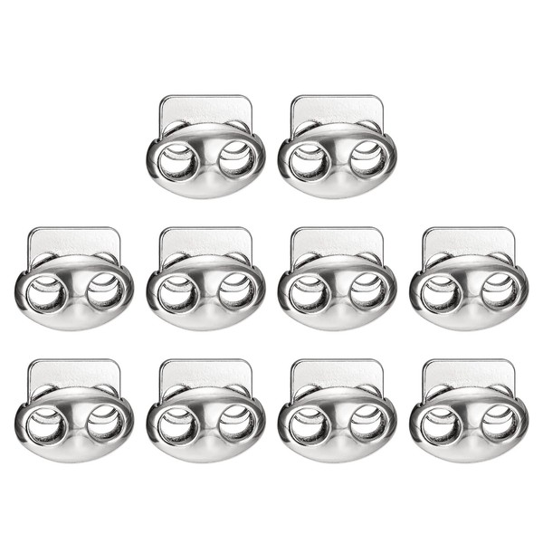 uxcell Spring Cord Lock End Toggle, 10Pcs Double Hole Spring
