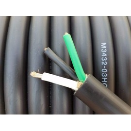 (600V) 12/3 AWG Gauge Copper, SOOW Portable Outdoor Flexible Wire Cable - 25' Foot