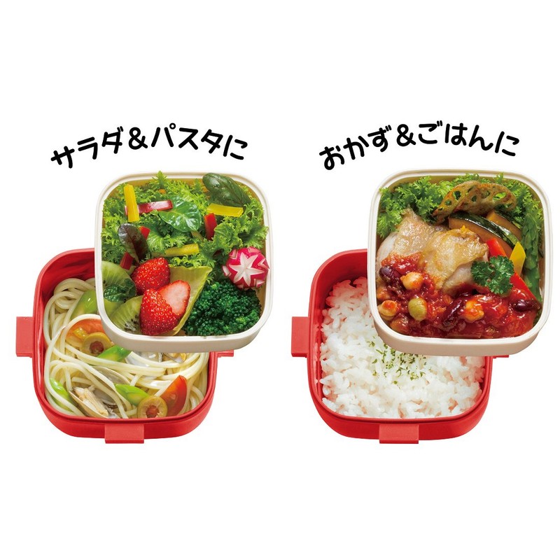 スケーター (skater) ふんわり盛れる サラダランチボックス 弁当箱 620ml マルシェカラー トマト PFDN6N