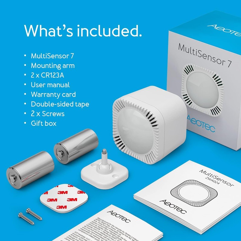 Aeotec ZWA024-C Multi-Sensor 7 | Z-Wave Smart Home 6-in-1 Sensor