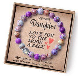 THEMEROL Bonus Daughter Gifts Step Daughter Gifts from Stepmom Bonus Daughter Bracelet Birthday Teen Gifts Trendy Stuff Women Mothers Day Valentine Day Confirmation Easter Christmas Stocking Stuffer