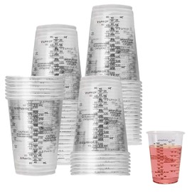 Pack of 50 Epoxy Resin Mixing Cups, 240 ml Paint Mixing Cups, Pigment Cups with Scale, Paint Mixing Cup, Measuring Cup Resin, Paint, Pigment, Cooking (Reusable)