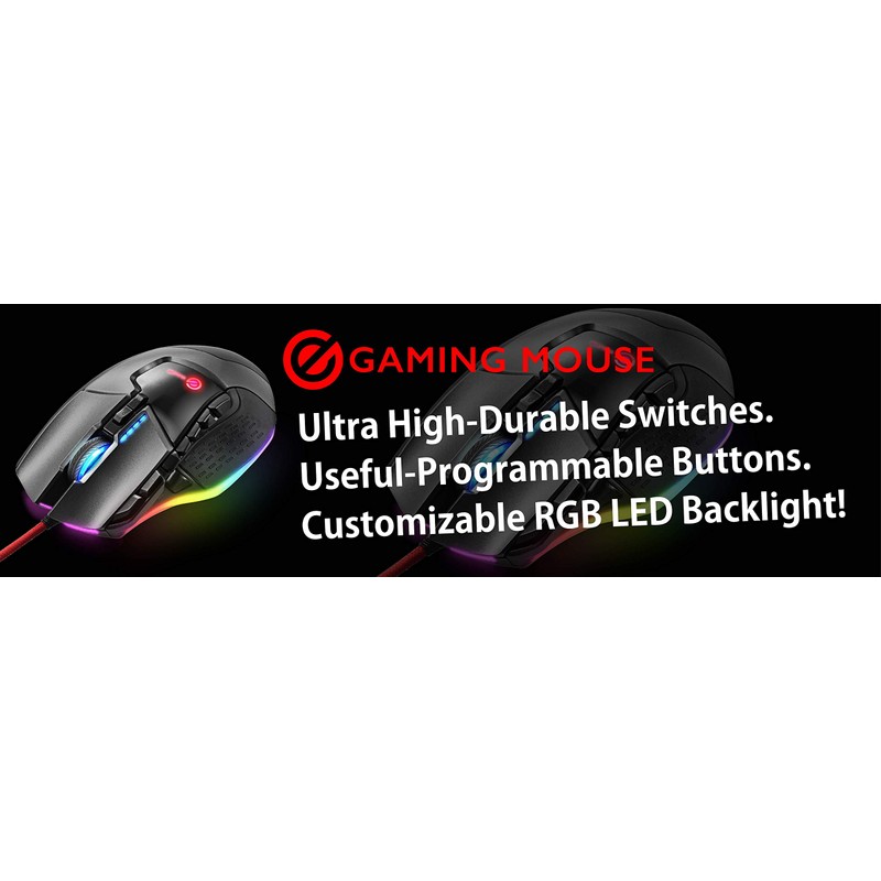 Elecom M-G02URBK Gaming Mouse, 13 Buttons, Programmable, RGB Compatible, Hardware