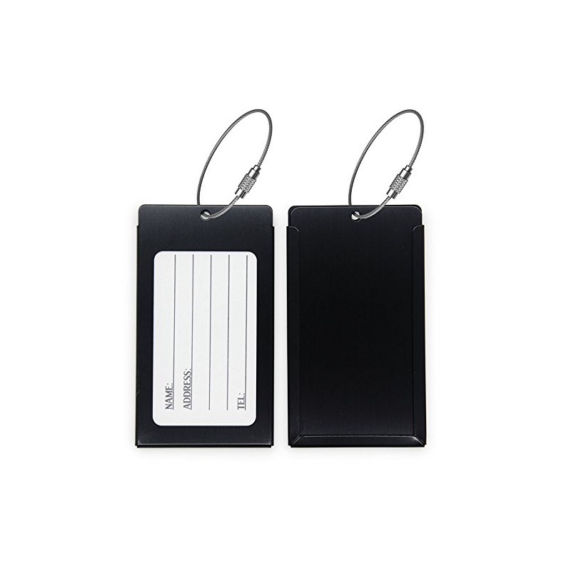 2X Metal Luggage Tags, ID Identifier Name Tag Address Labels