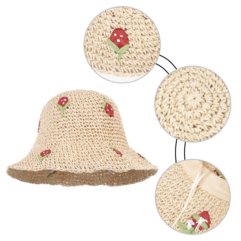 Meliyya Women's Straw Hat Foldable Adjustable Summer Straw Sun Hat