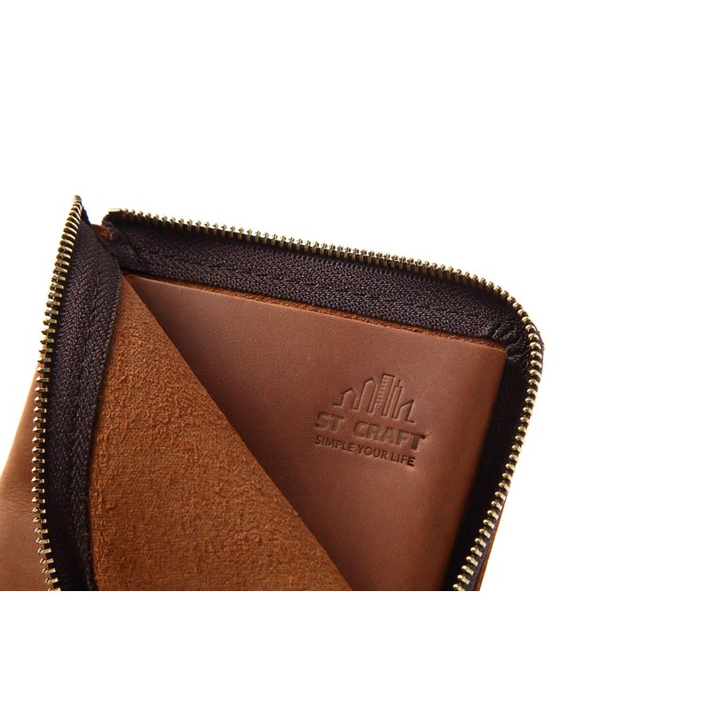 STCRAFT Thin Wallet, L-Shaped Zipper, Compact, Large Capacity, Men's, Women's,
