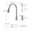 APPASO 3 Hole Kitchen Faucet with Pull Down Sprayer Brushed