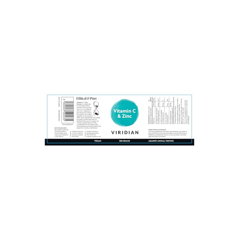 Viridian - Vitamin C & Zinc Powder 100g