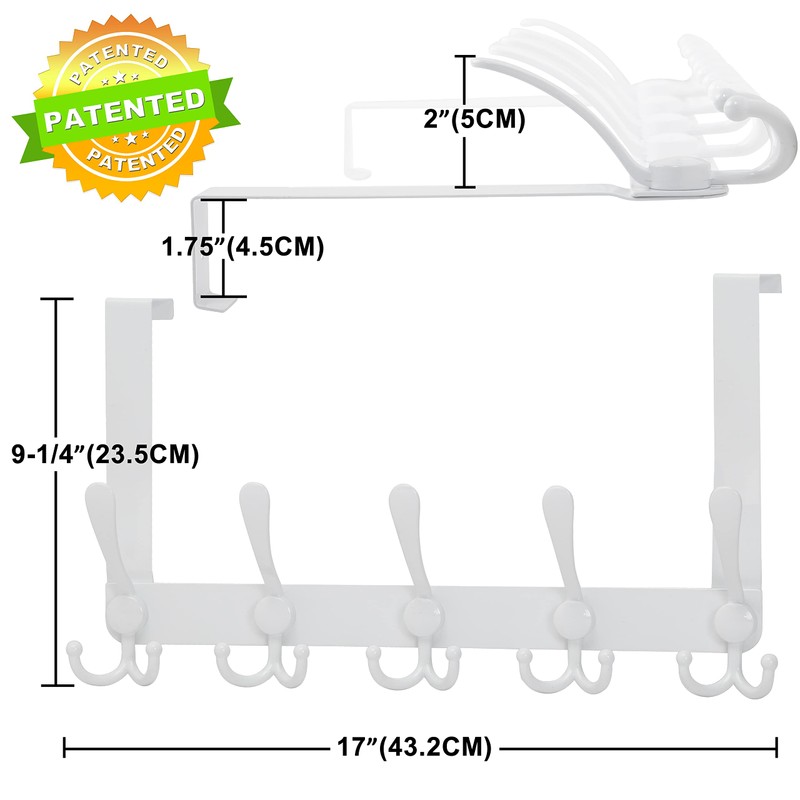 Dseap Over The Door Hook Hanger - 5 Tri Hooks,