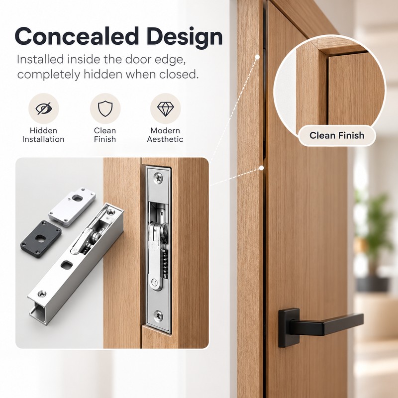 Automatic Hydraulic Door Closer, Adjustable Soft Close Buffer with Aluminum