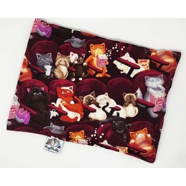 'NUGGLEBUDDY New! Microwavable Moist Heat & Aromatherapy Organic Rice Pack. Back in Stock! Darling Movie Cats Fabric with Spearmint Eucalyptus Aromatherapy! Cat Lover's Unique Gift!