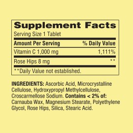 Spring Valley Vitamin C with Rose Hips Tablets Dietary Supplement Value Size,1000 mg,500 Count