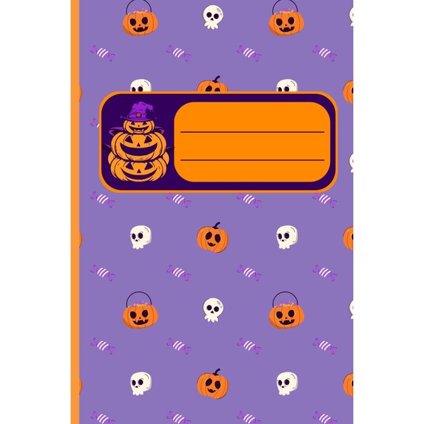 Halloween Skulls and Pumpkins Notebook: 6 x 9 Inch Ruled
