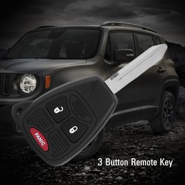 Dweekiy - Llave remota del Coche, Llavero Remoto de 3 Botones con Chip para Chrysler Dodge Jeep