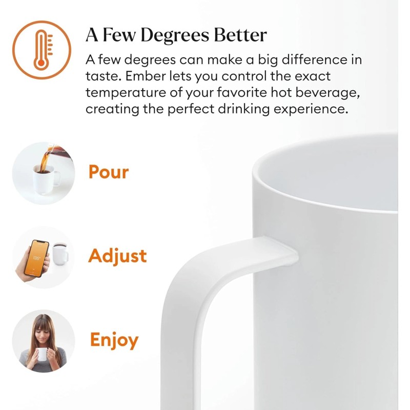 EMBER SMART MUG 2 10 OZ APP CONTROLLED HEATED COFFE