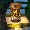 Solar Lanterns Outdoor Hanging Lanterns, Car On/Off Butterfly Hollowed Metal