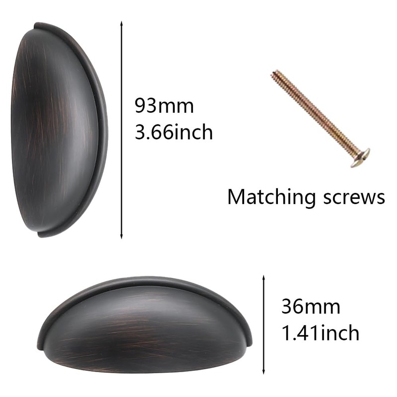 Lakaemfis 2 Pcs Hardware Bin Cup Handles Half Moon Shell