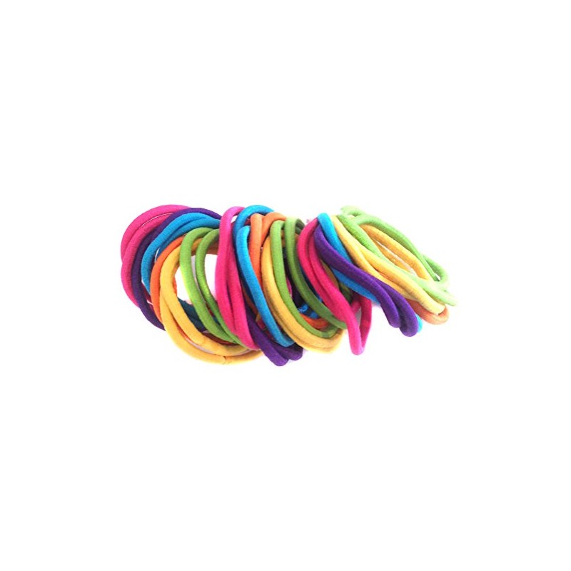 Allsorts® 36 Bright Coloured Endless Elastics Hair Bobbles Elastic Bands