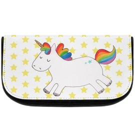 Mr. & Mrs. Panda Unicorn Happy Cosmetic Bag, White, Hand Drawn
