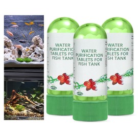 Fish Tank Water Purification Tablets, Powerful Aquarium Purification Tablet for Fish Tanks *105pcs, 1Tablet for 5-10L Water, Quickly Purify and Improves WaterQuality, Removes Algae, Impurities