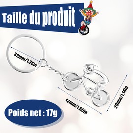 worahroe Bicycle Keyring, Bicycle Rider Key Pendant, Bicycle Road Bike, Silver, Metal Key Ring, Creative Gifts for Men, Women & Children, Mountain bike.