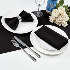 Mebakuk Cloth Napkins Set of 6, Premium 17 x 17 Inch Solid Washable Linen Style Napkins, Soft Table Napkin for Wedding Party Restaurant Dinner Parties